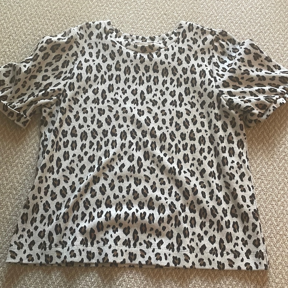 Loft puff sleeve animal print top
